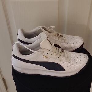 Puma Big Boys White and Black Sneakers